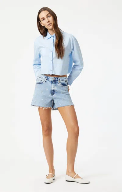 Shop Mavi Heidi Shorts In Light Blue Bloom
