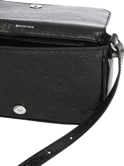 Shop Balenciaga "flap Le Cagole Mini" Crossbody Bag In Black