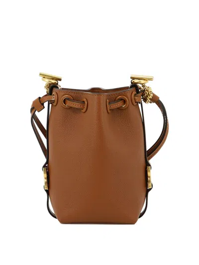 Shop Chloé "micro Marcie" Bucket Bag In Brown