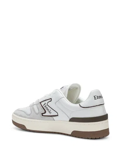 Shop Etonic B481 Leather Panel Sneakers In Brown
