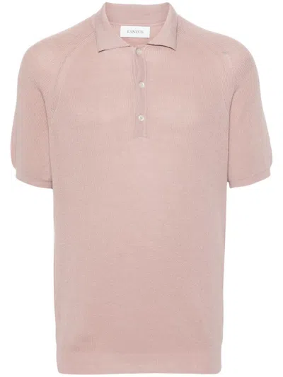 Shop Laneus Handcrafted Cotton Polo Shirt In Pink