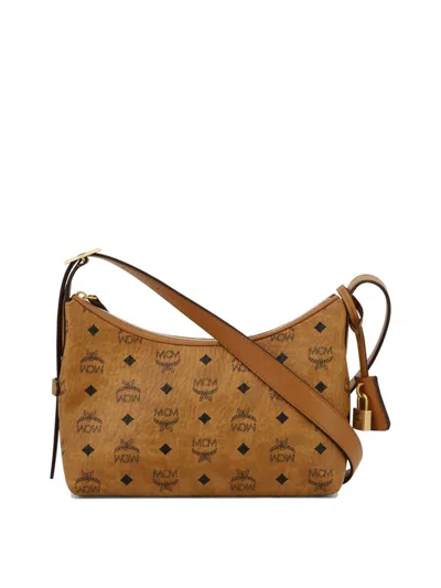Shop Mcm "aren Hobo" Shoulder Bag In Brown