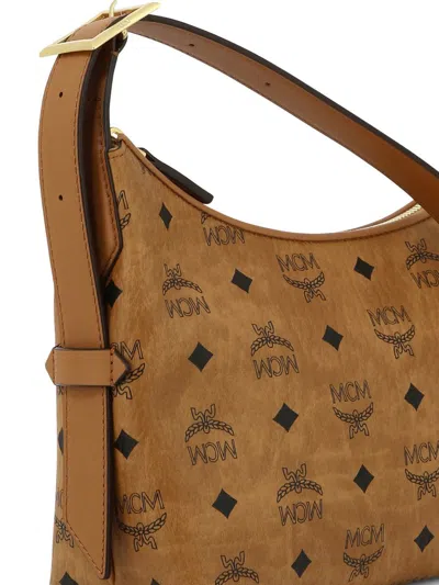 Shop Mcm "aren Hobo" Shoulder Bag In Brown