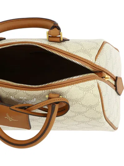 Shop Mcm "ella Boston" Handbag In Beige