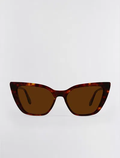 Shop Bcbgmaxazria Kendall Cat Eye Sunglasses In Brown Demi