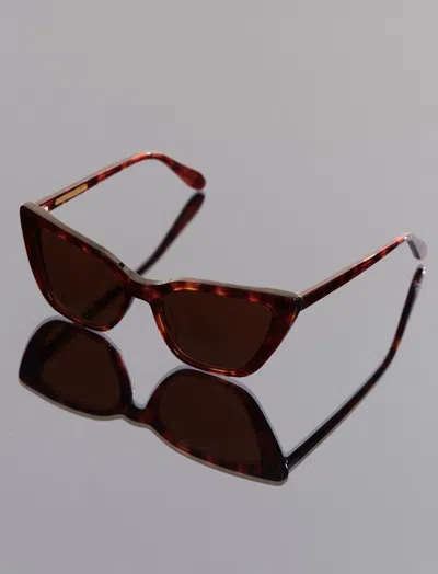 Shop Bcbgmaxazria Kendall Cat Eye Sunglasses In Brown Demi