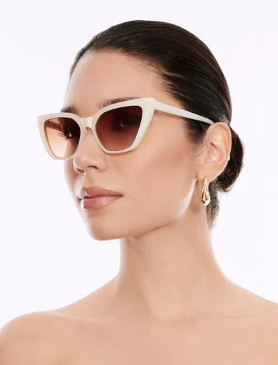 Shop Bcbgmaxazria Kendall Cat Eye Sunglasses In Ivory