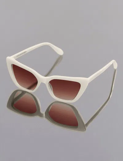 Shop Bcbgmaxazria Kendall Cat Eye Sunglasses In Ivory