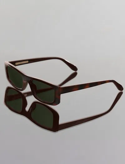 Shop Bcbgmaxazria Modern Icon Rectangle Sunglasses In Tort W/g15