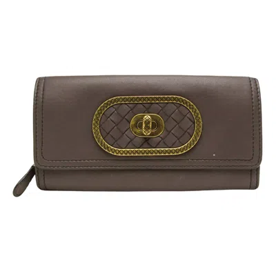 Shop Bottega Veneta Brown Leather Wallet  ()