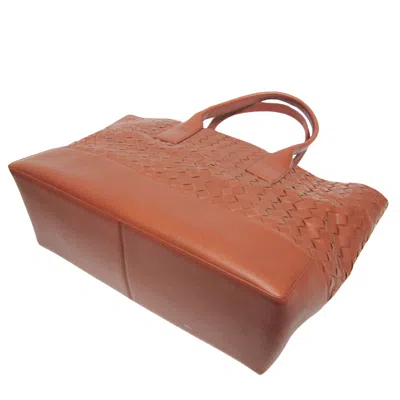 Shop Bottega Veneta Intrecciato Brown Leather Tote Bag ()