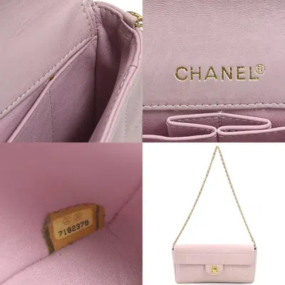 Pre-owned Chanel Chocolate Bar Pink Leather Shoulder Bag ()