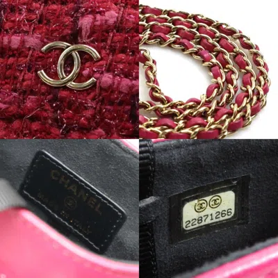 Pre-owned Chanel Pink Tweed Clutch Bag ()