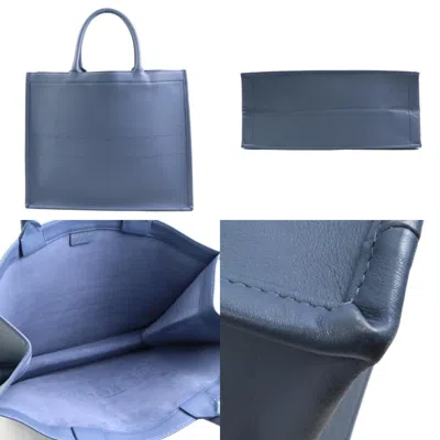 Shop Dior Blue Leather Tote Bag ()