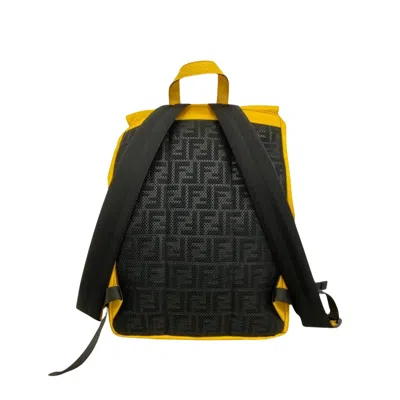 Shop Fendi Ness Yellow Synthetic Backpack Bag ()