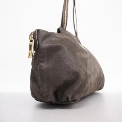 Shop Fendi Lampo Brown Leather Tote Bag ()