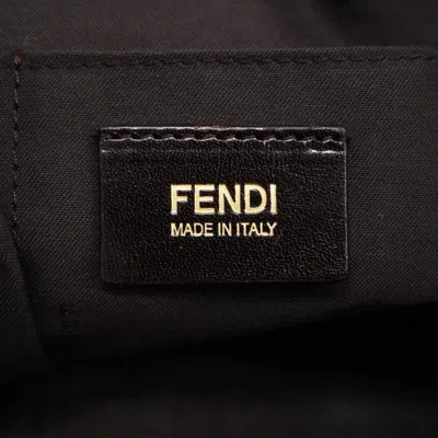 Shop Fendi Lampo Brown Leather Tote Bag ()