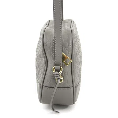 Shop Gucci Micro Ssima Grey Leather Shopper Bag ()