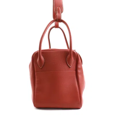 Shop Hermes Hermès Lindy Red Leather Shoulder Bag ()