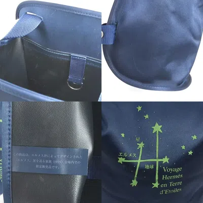 Shop Hermes Hermès Navy Synthetic Backpack Bag ()