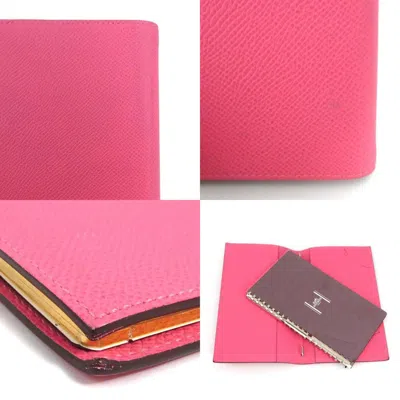 Shop Hermes Hermès Pink Leather Wallet  ()
