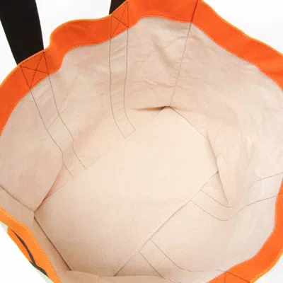 Shop Hermes Hermès Torsade Orange Cotton Tote Bag ()