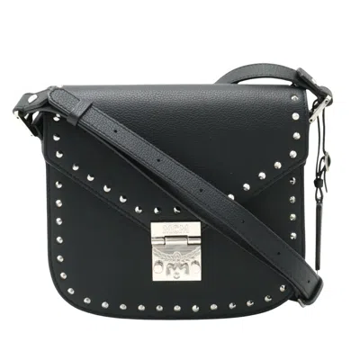 Shop Mcm Black Leather Shoulder Bag ()
