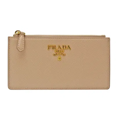 Shop Prada Beige Leather Wallet  ()