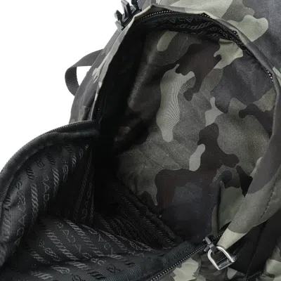 Shop Prada Tessuto Green Synthetic Backpack Bag ()