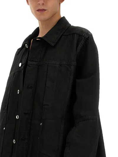 Shop Rick Owens Denim Jacket In Black