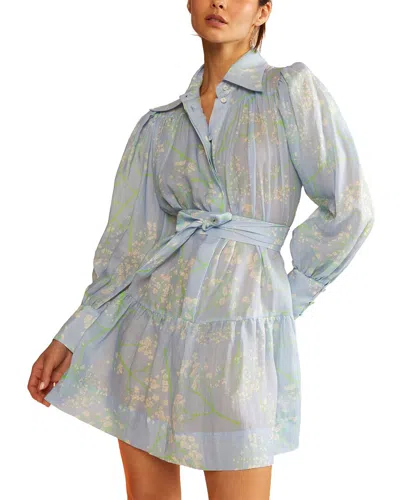 Shop Cynthia Rowley Baby's Breath Shirt Dress In Blue