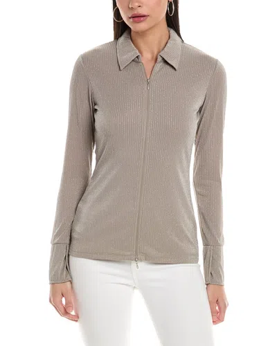Shop French Connection Paula Rib Top In Grey