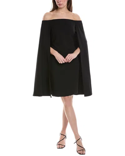 Shop Adrianna Papell Off-the-shoulder Dress In Black