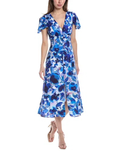 Shop Adrianna Papell Midi Dress In Blue