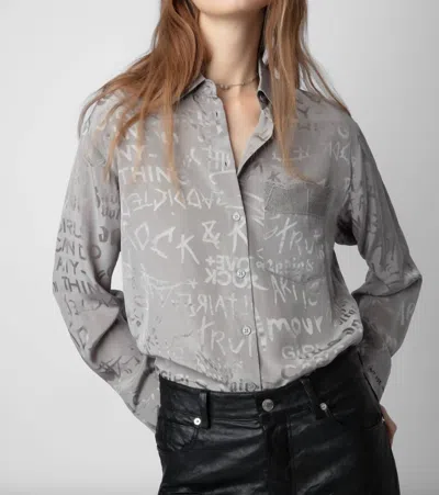 Shop Zadig & Voltaire Morning Jac Blouse In Gris Moyen In Multi