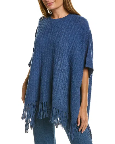 Shop Alashan Riley Cable Wool Poncho In Blue