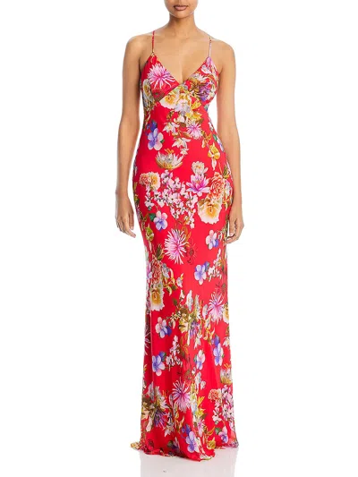 Shop Aqua Womens Chiffon Long Evening Dress In Multi