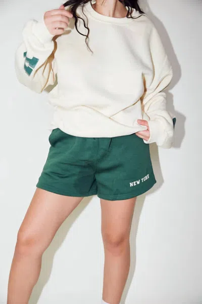 Shop Pretty Garbage The Nyc Sweat Shorts In Green