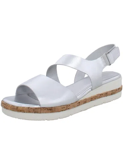 Shop Evolve By Easy Spirit Kea Womens Leather Wedge Sandals In Silver