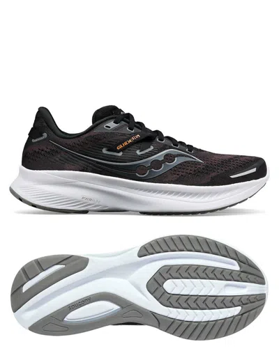 Shop Saucony Men's Guide 16 Running Shoes In Black/white In Multi
