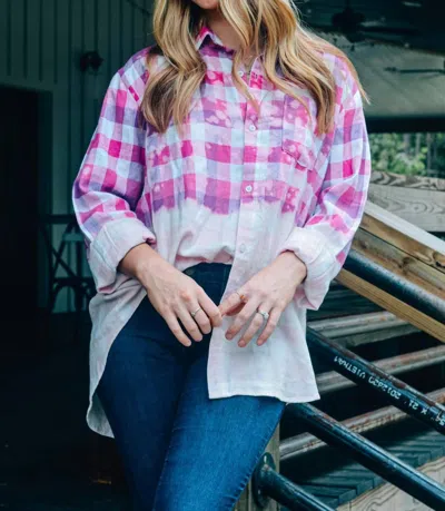 Shop Southern Bliss Bleached Plaid In Pink