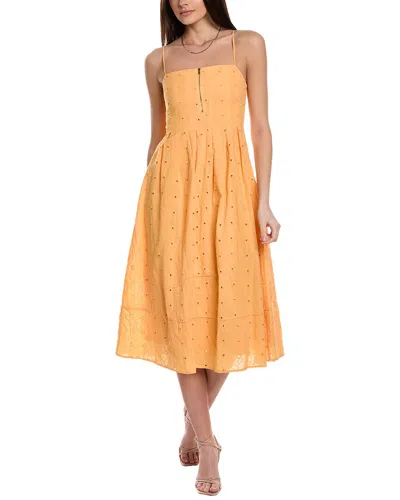 Shop Line & Dot Trixie Floral Midi Dress In Orange
