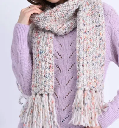 Shop Molly Bracken Knitted Scarf With Mottled Stitch In Multicolored