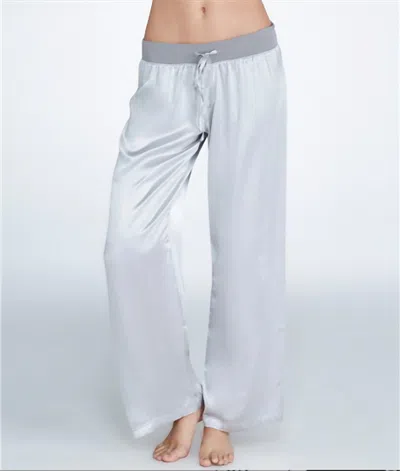 Shop Pj Harlow Satin Pajama Pant In Silver