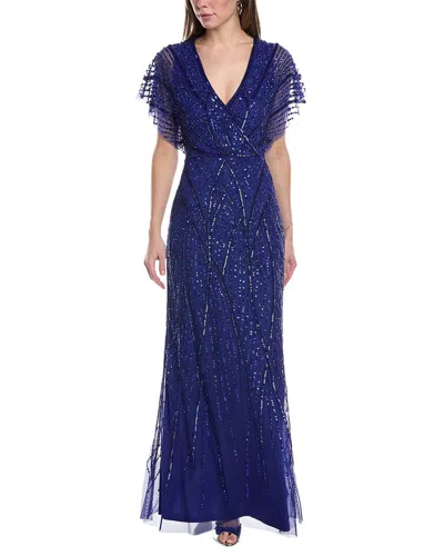 Shop Adrianna Papell Sequin Gown In Blue