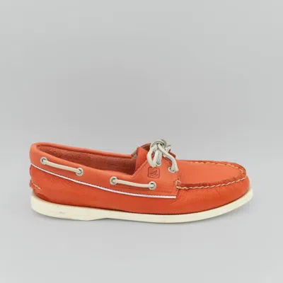 Shop Sperry Top-sider Women's Leather Boat Shoes In Orange