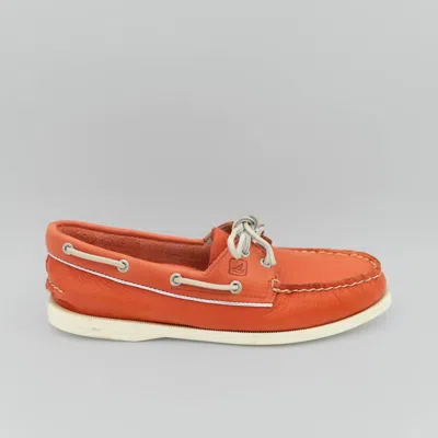 Sperry Top-sider Women's Leather Boat Shoes In Orange In Orange