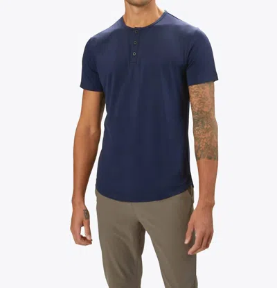 Shop Cuts Ao Henley Curve Tee In Pacific Blue