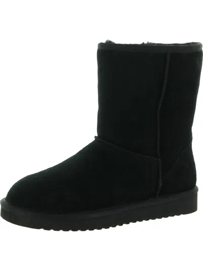 Shop Koolaburra Koola Short Womens Faux Fur Lined Ankle Casual Boots In Black