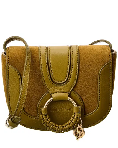 Shop See By Chloé Hana Mini Leather & Suede Crossbody In Green